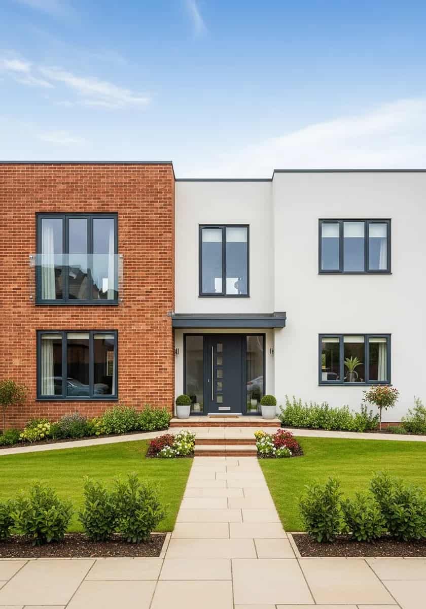 Modern UK home exterior - buildings insurance coverage