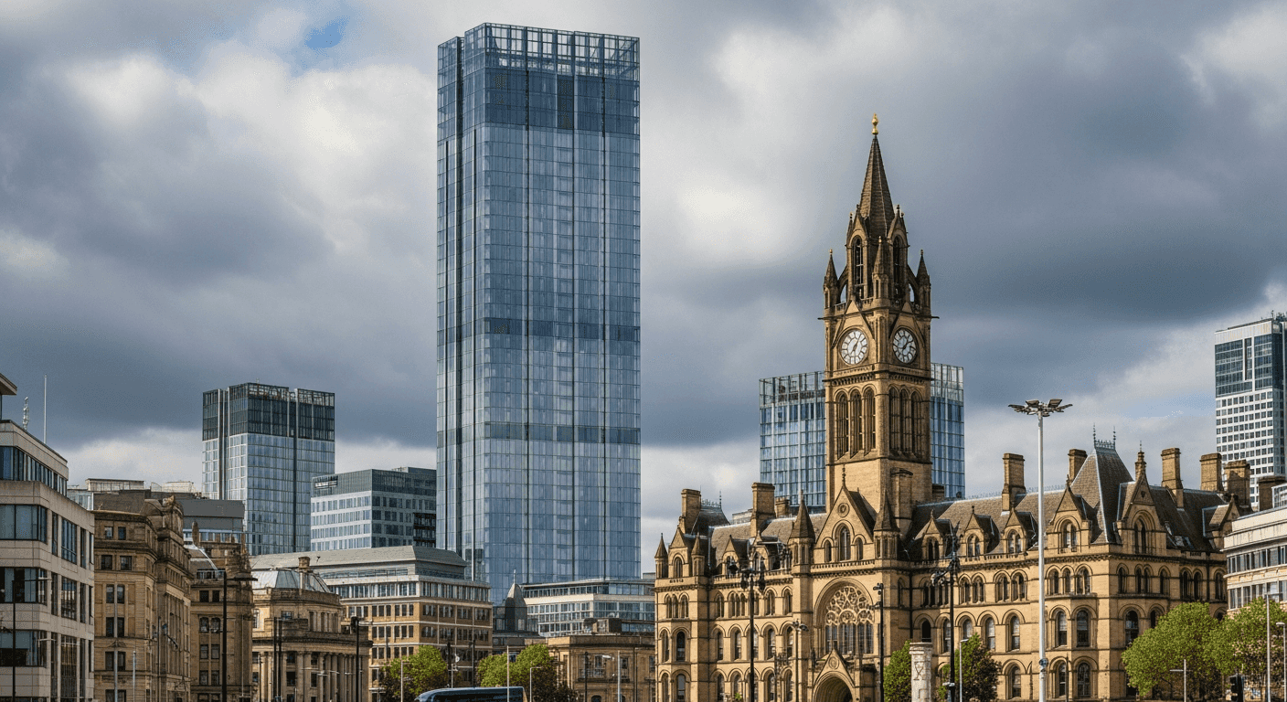 Manchester city skyline featuring iconic architecture