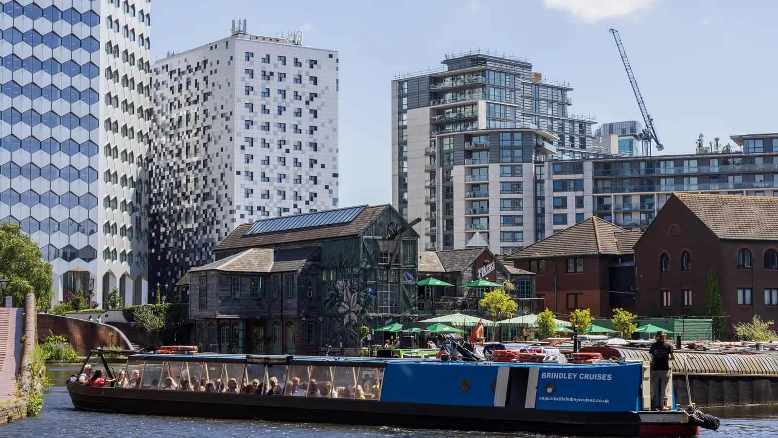 Gas Street Basin and canalside buildings in Birmingham
