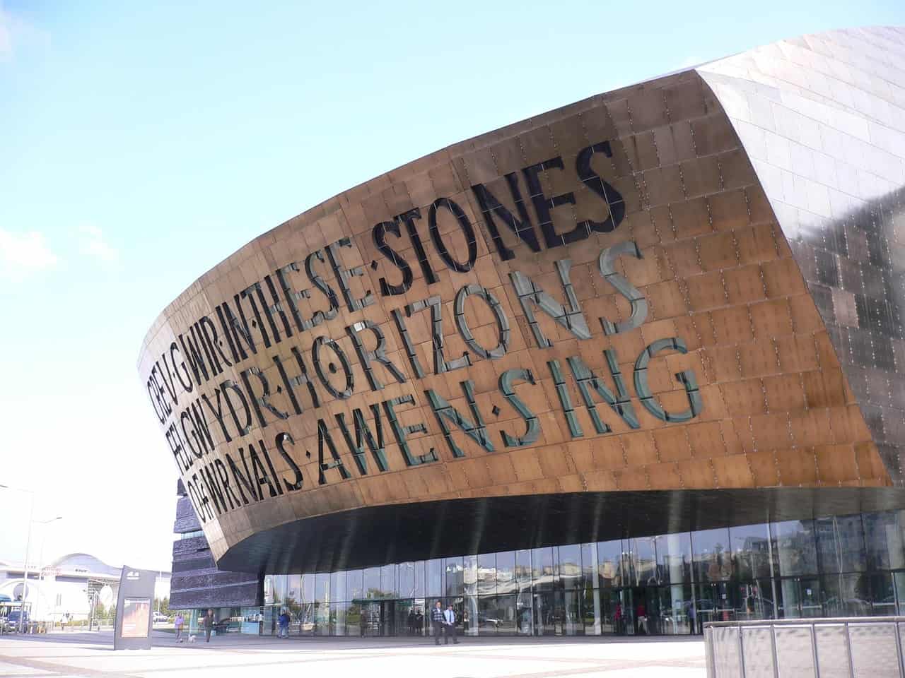 Cardiff Bay waterfront and Millennium Centre