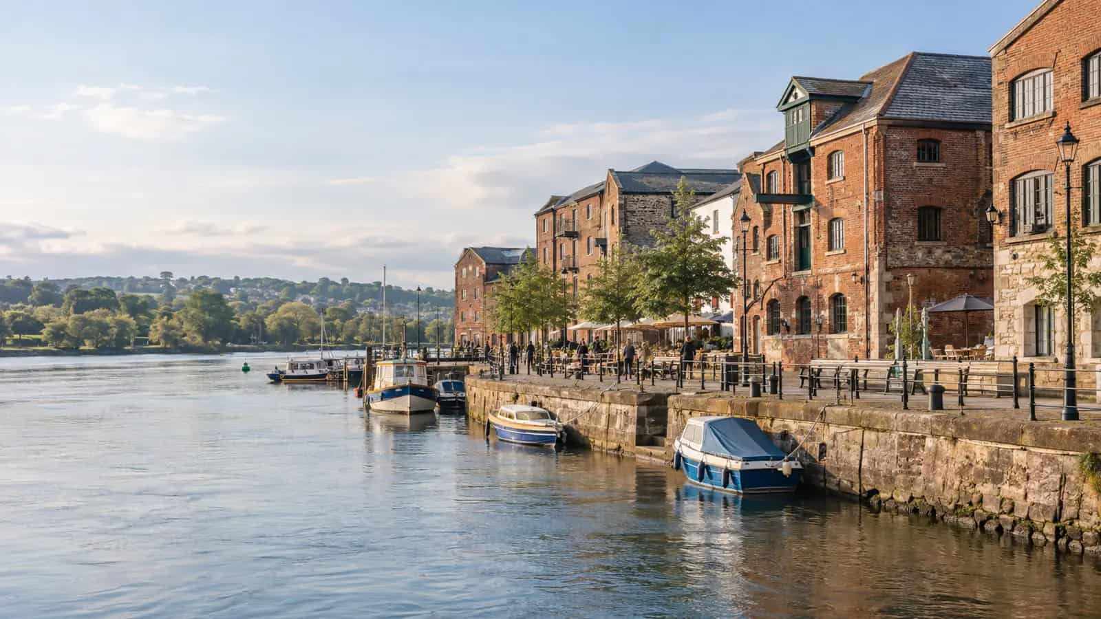 Historic warehouses on Exeter Quayside
