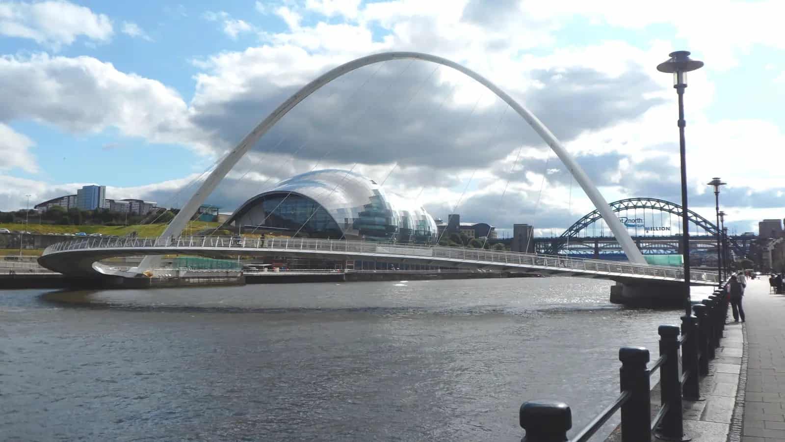 Gateshead Millennium Bridge on Newcastle Quayside