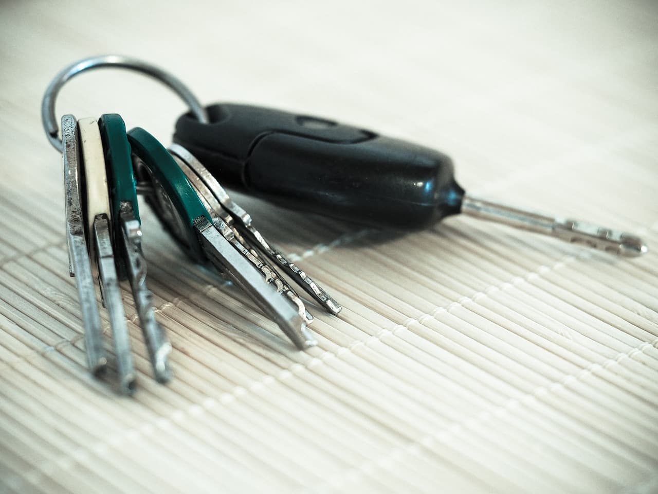 Couple holding keys to their new home