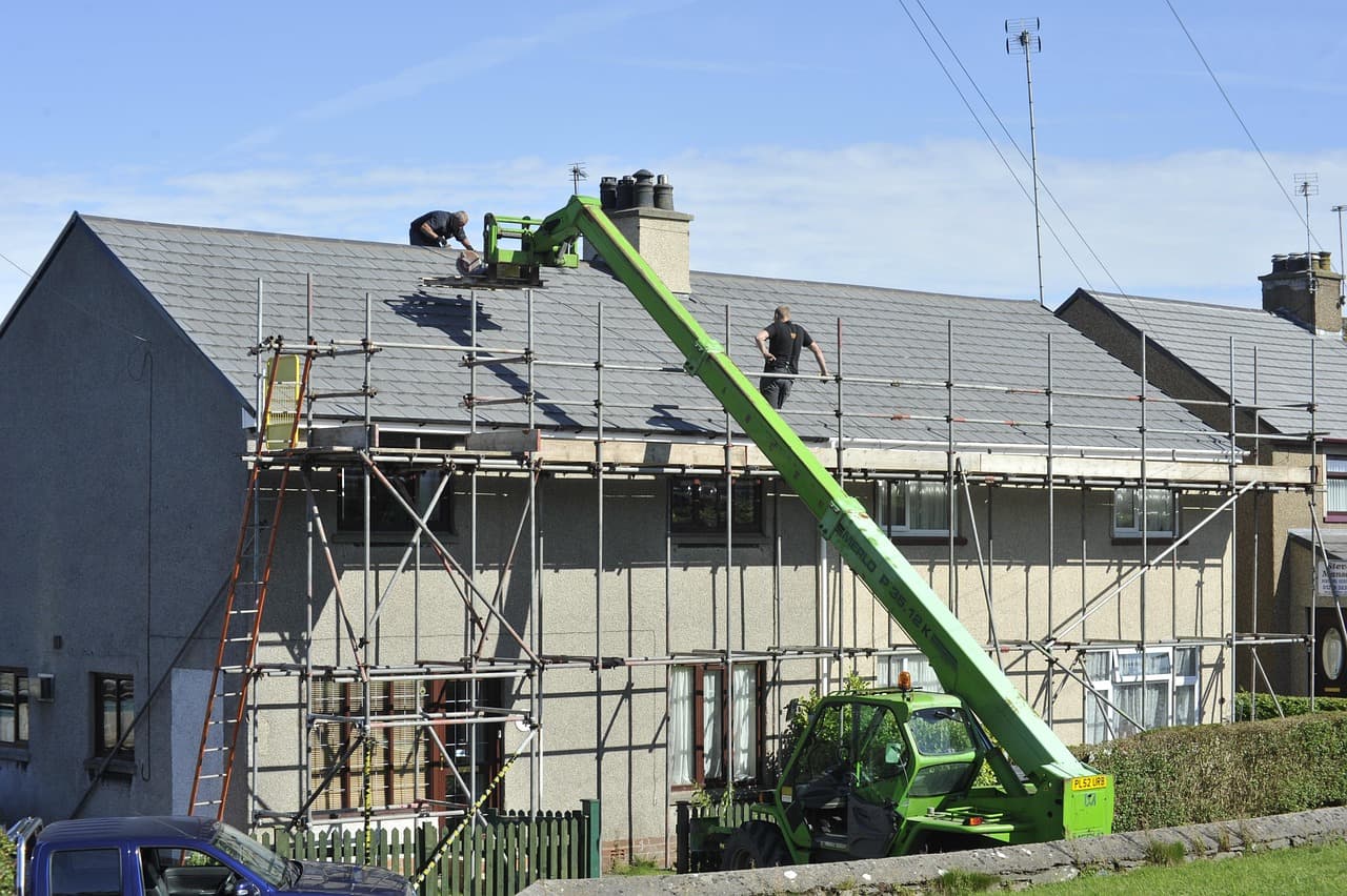 House under construction on a self-build plot