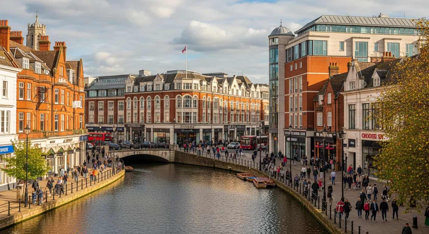 Reading city skyline and modern architecture in Berkshire